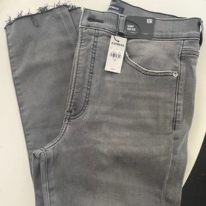 Express high rise skinny jeans. Grey. 10r